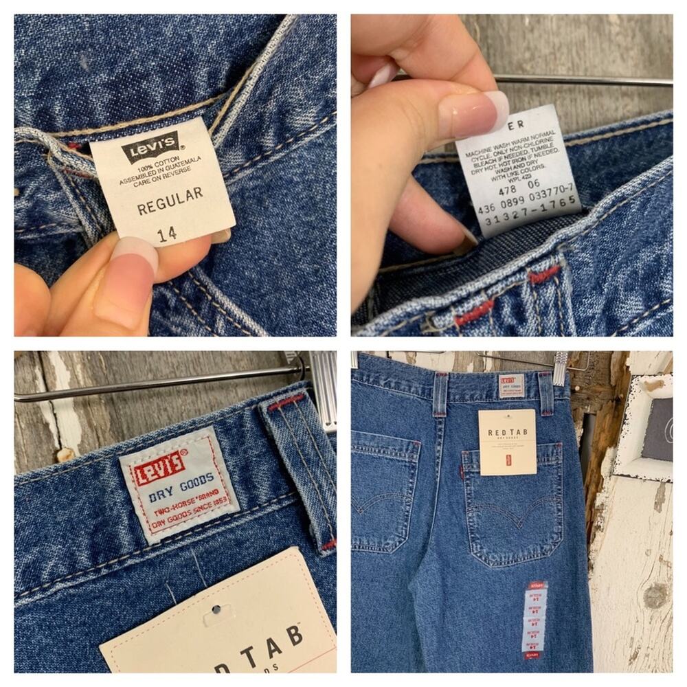 Vintage Levi’s deadstock red tab dry goods straight leg medium wash denim SZ 14 - Picture 7 of 7